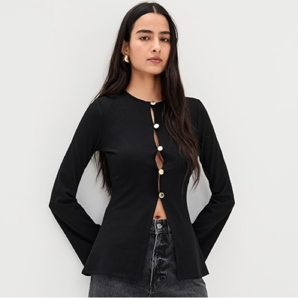 Reformation Verne Knit Top in Black